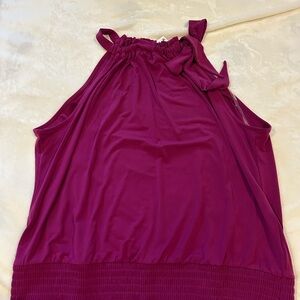 NWT New INC Purple Knit Halter Top Shirt Blouse XXL